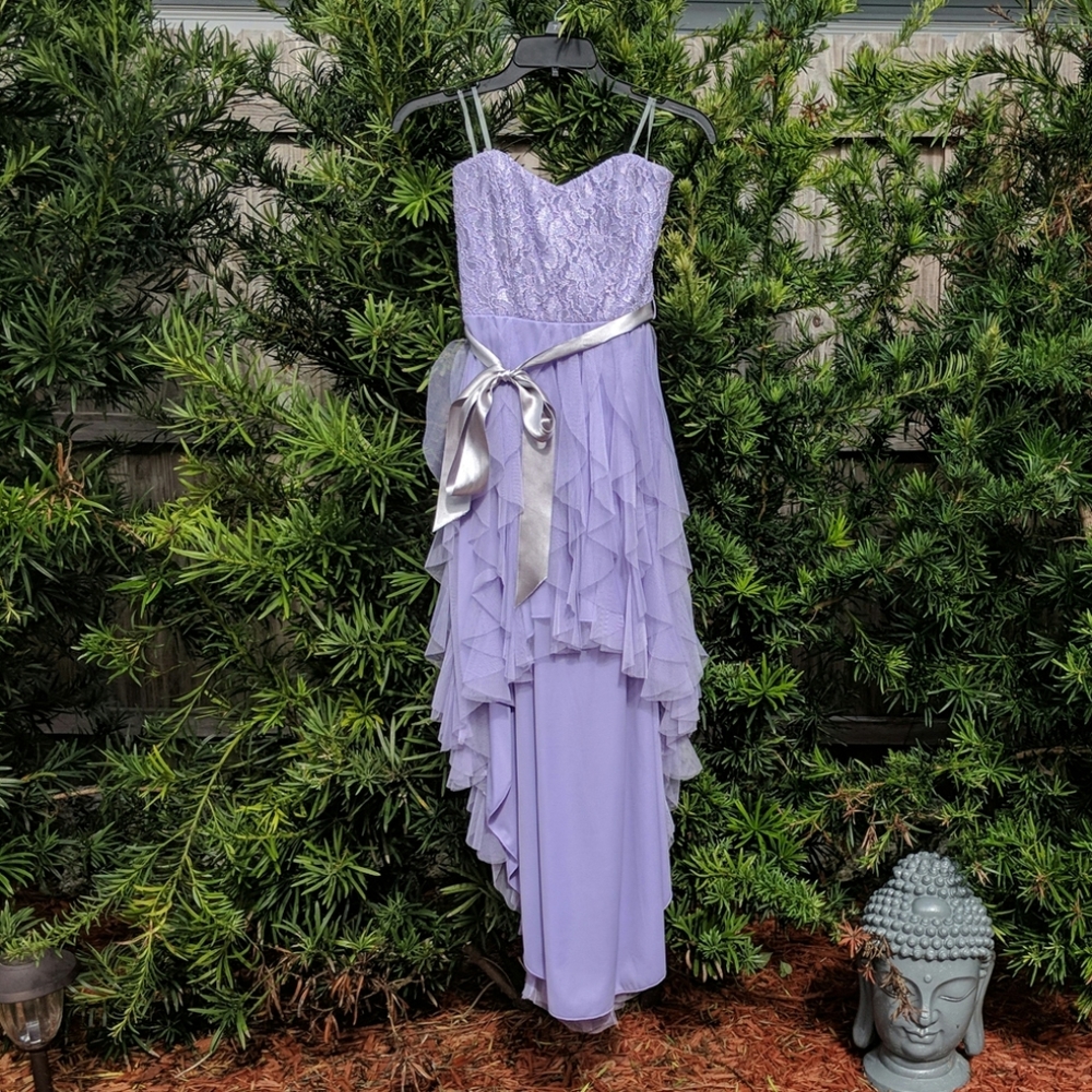 Like New Purple High Low Prom Dress